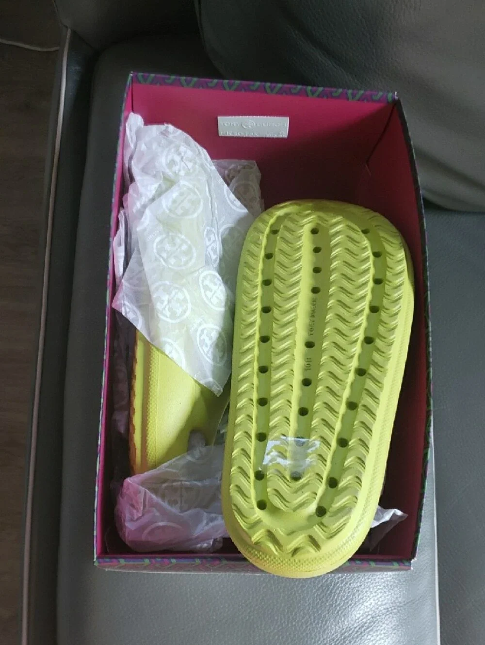 Tory Burch bright chartreuse